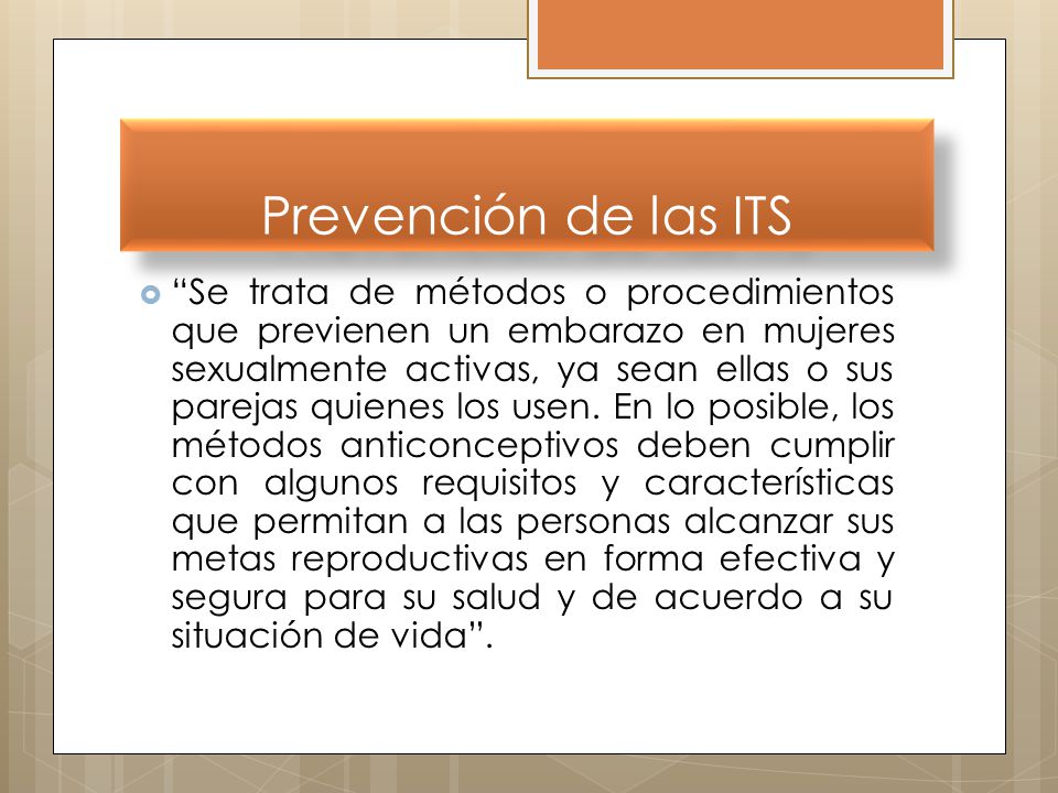 Prevención de las ITS