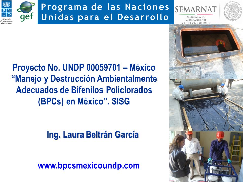 Proyecto No. UNDP – México Ing. Laura Beltrán García