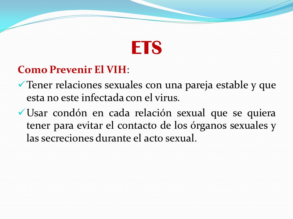 ETS Como Prevenir El VIH: