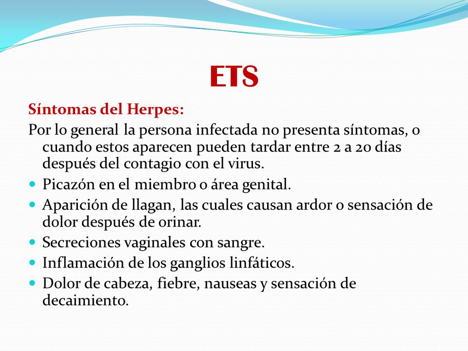 ETS Síntomas del Herpes: