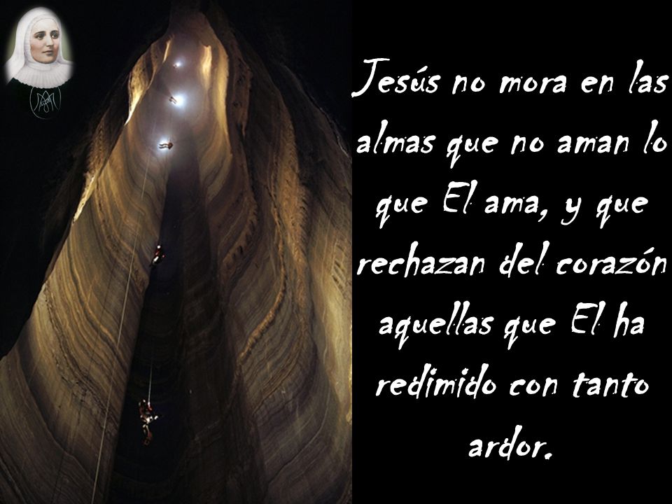 Jesús no mora en las almas que no aman lo que El ama, y que rechazan del corazón aquellas que El ha redimido con tanto ardor.