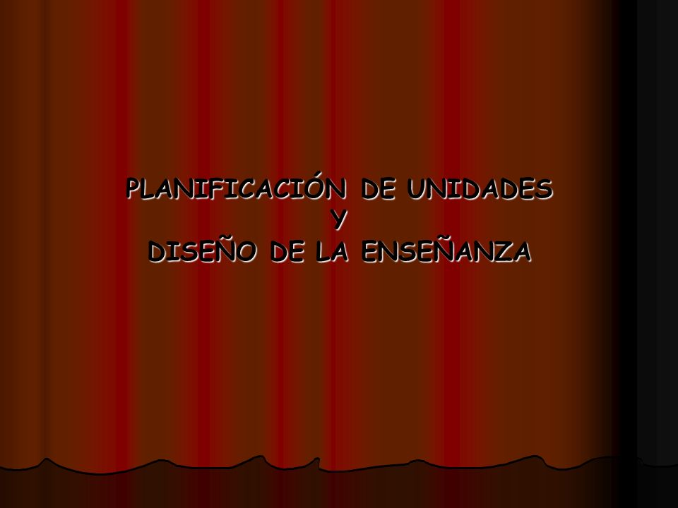 PLANIFICACIÓN DE UNIDADES
