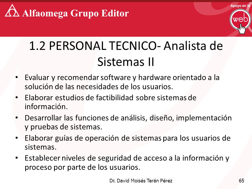 1.2 PERSONAL TECNICO- Analista de Sistemas II