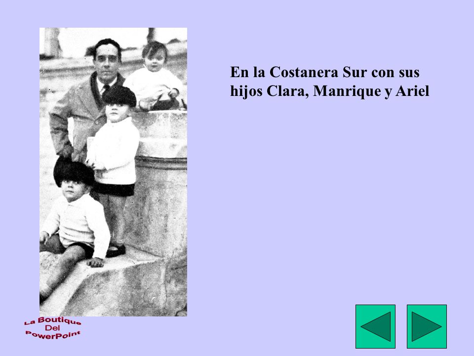 En la Costanera Sur con sus hijos Clara, Manrique y Ariel