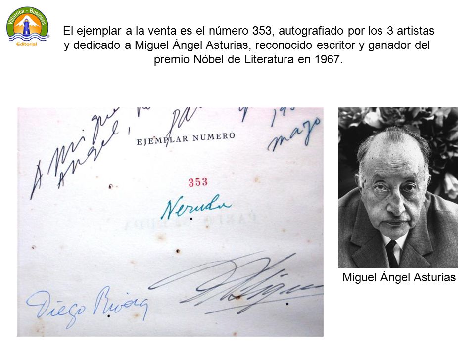 y dedicado a Miguel Ángel Asturias, reconocido escritor y ganador del