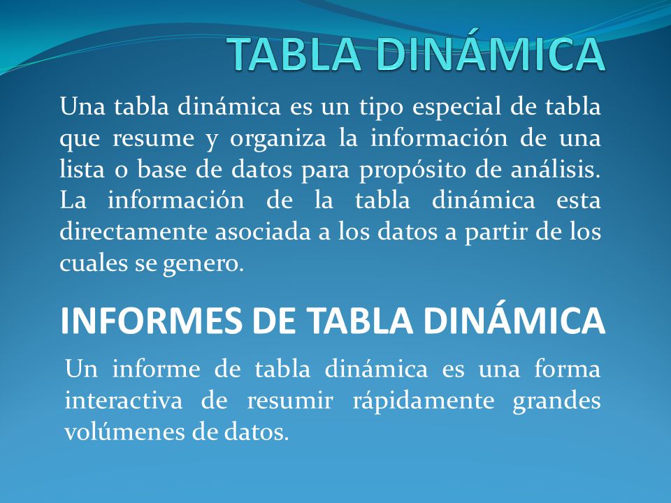 INFORMES DE TABLA DINÁMICA