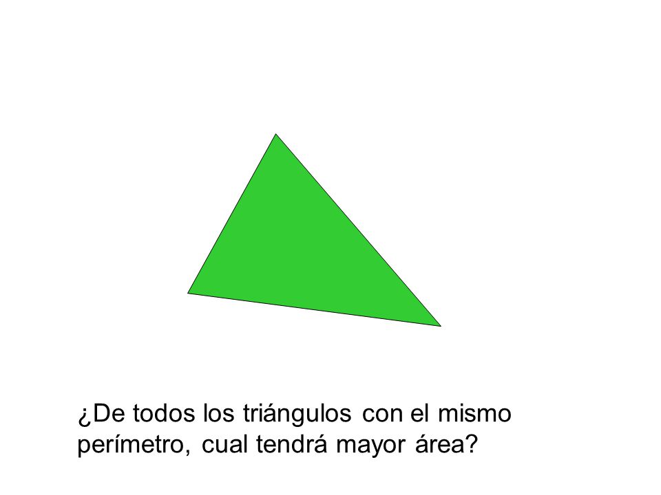 ¿De todos los triángulos con el mismo perímetro, cual tendrá mayor área