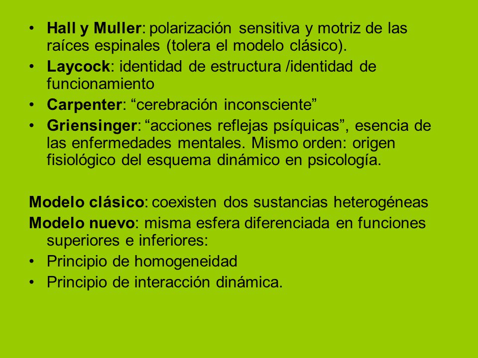 Hall y Muller: polarización sensitiva y motriz de las raíces espinales (tolera el modelo clásico).