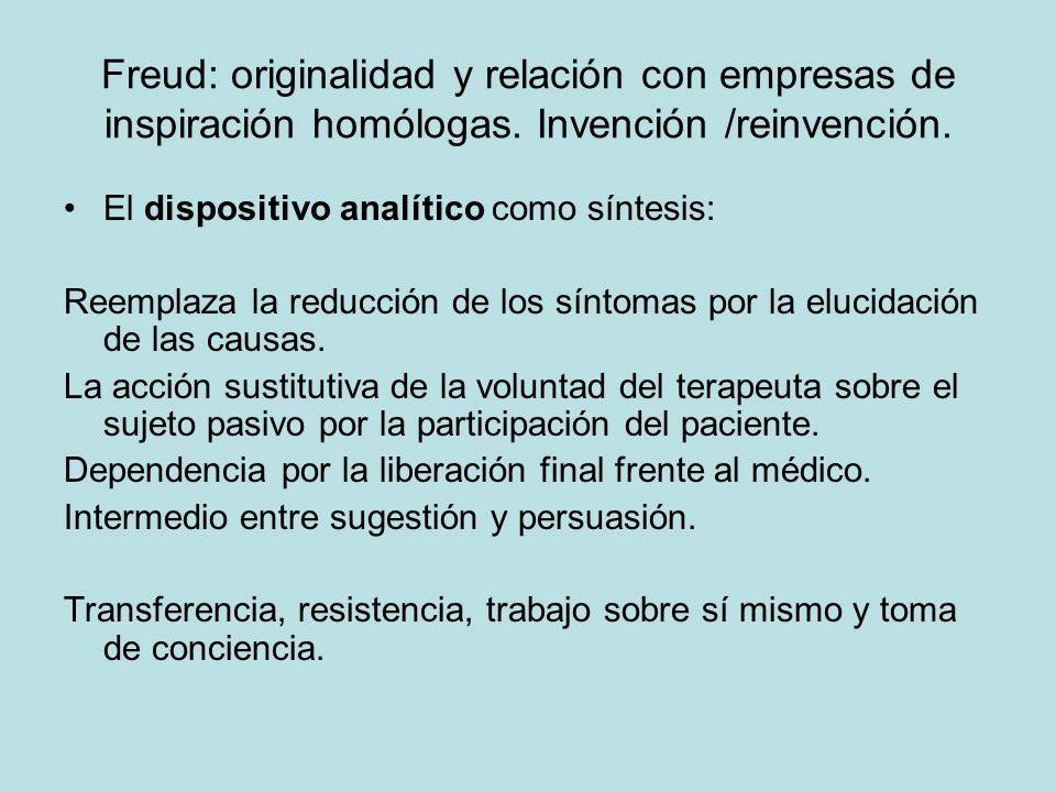 Freud: originalidad y relación con empresas de inspiración homólogas