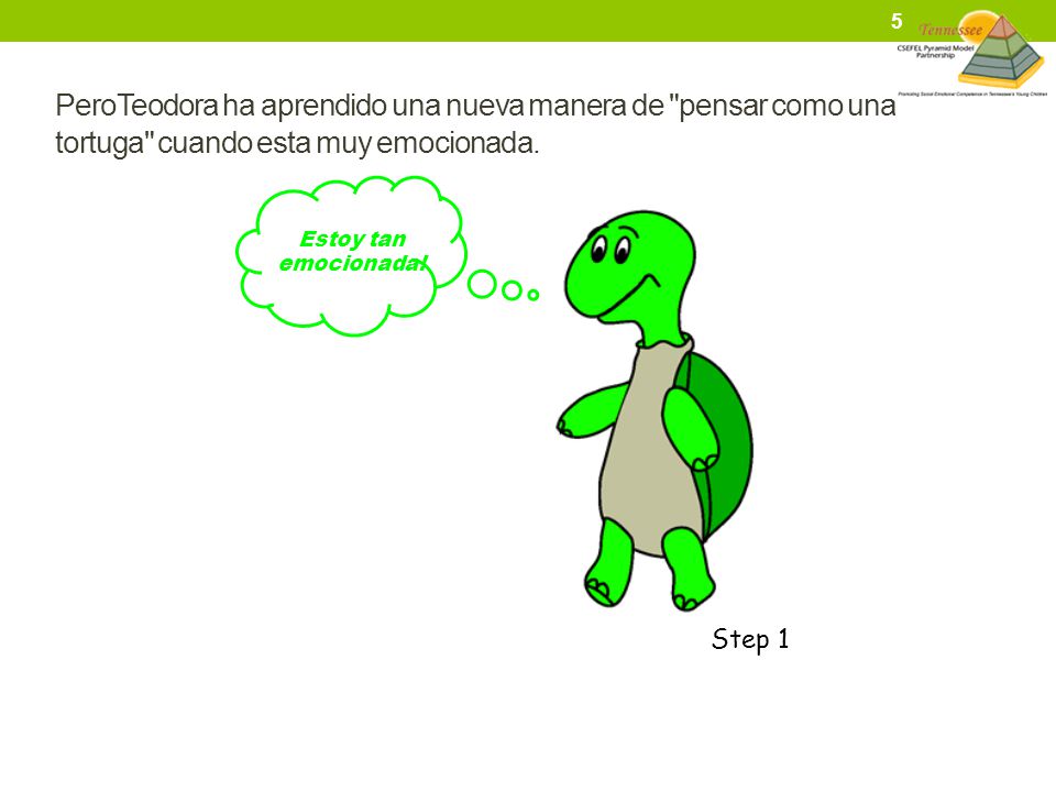 PeroTeodora ha aprendido una nueva manera de pensar como una tortuga cuando esta muy emocionada.