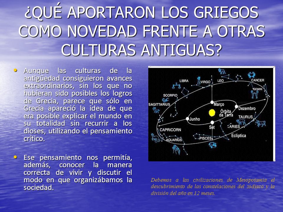 ¿QUÉ APORTARON LOS GRIEGOS COMO NOVEDAD FRENTE A OTRAS CULTURAS ANTIGUAS