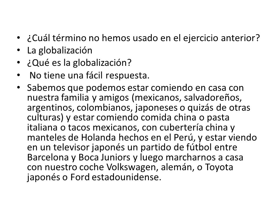 ¿Cuál término no hemos usado en el ejercicio anterior