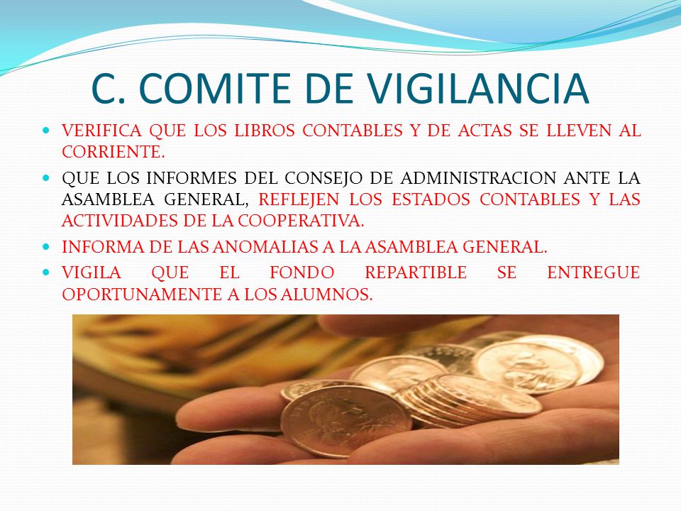C. COMITE DE VIGILANCIA VERIFICA QUE LOS LIBROS CONTABLES Y DE ACTAS SE LLEVEN AL CORRIENTE.