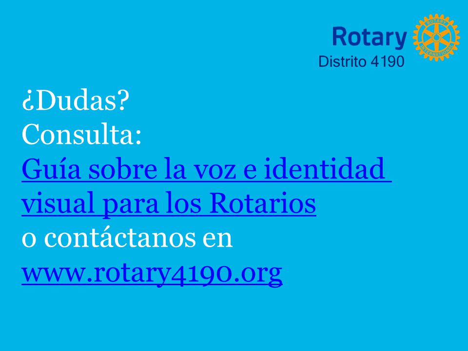 Guía sobre la voz e identidad visual para los Rotarios