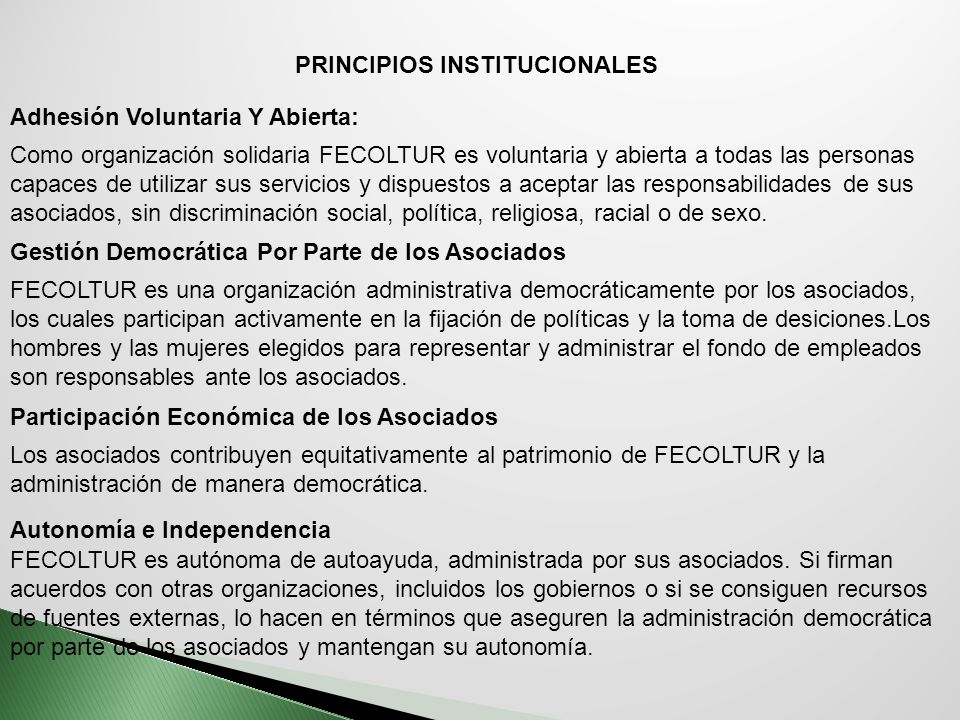 PRINCIPIOS INSTITUCIONALES