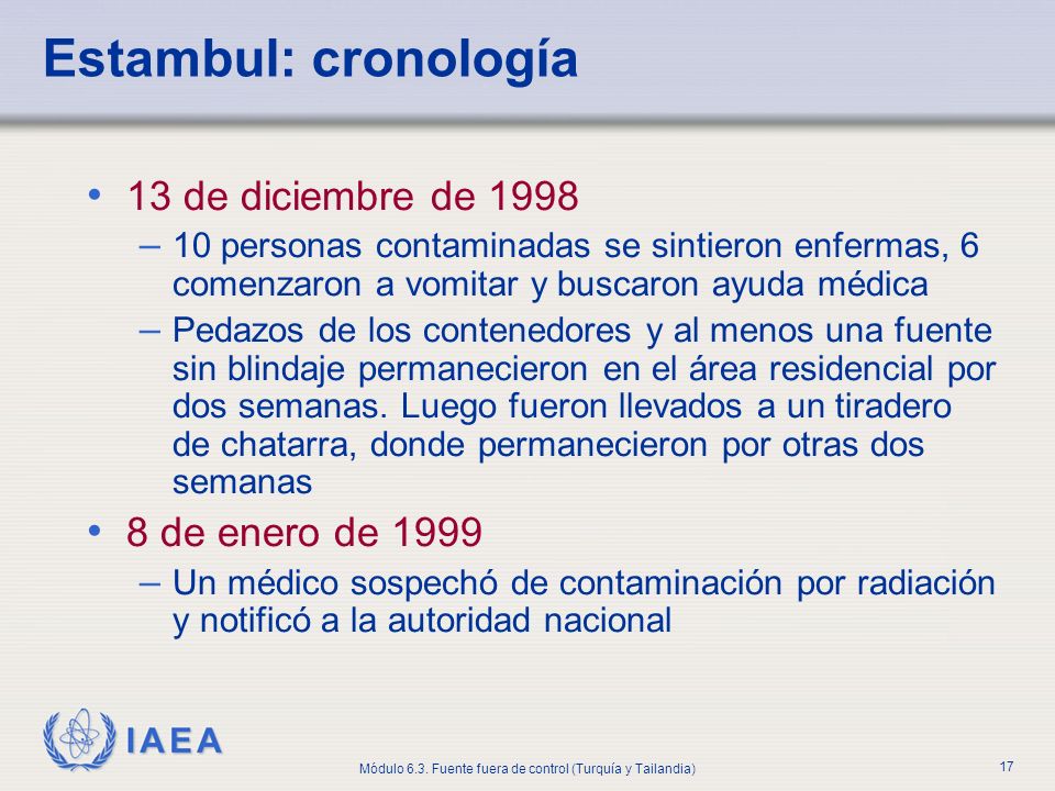 Estambul: cronología 13 de diciembre de de enero de 1999