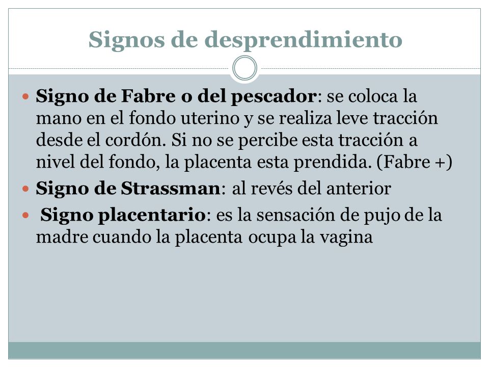 Signos de desprendimiento