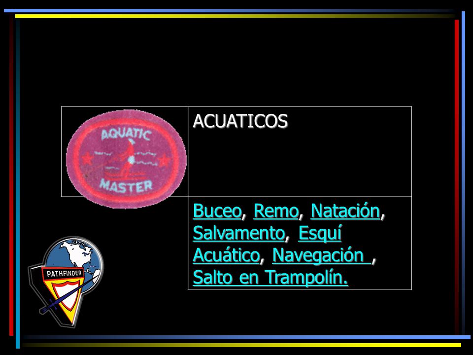 ACUATICOS Buceo, Remo, Natación, Salvamento, Esquí Acuático, Navegación , Salto en Trampolín.