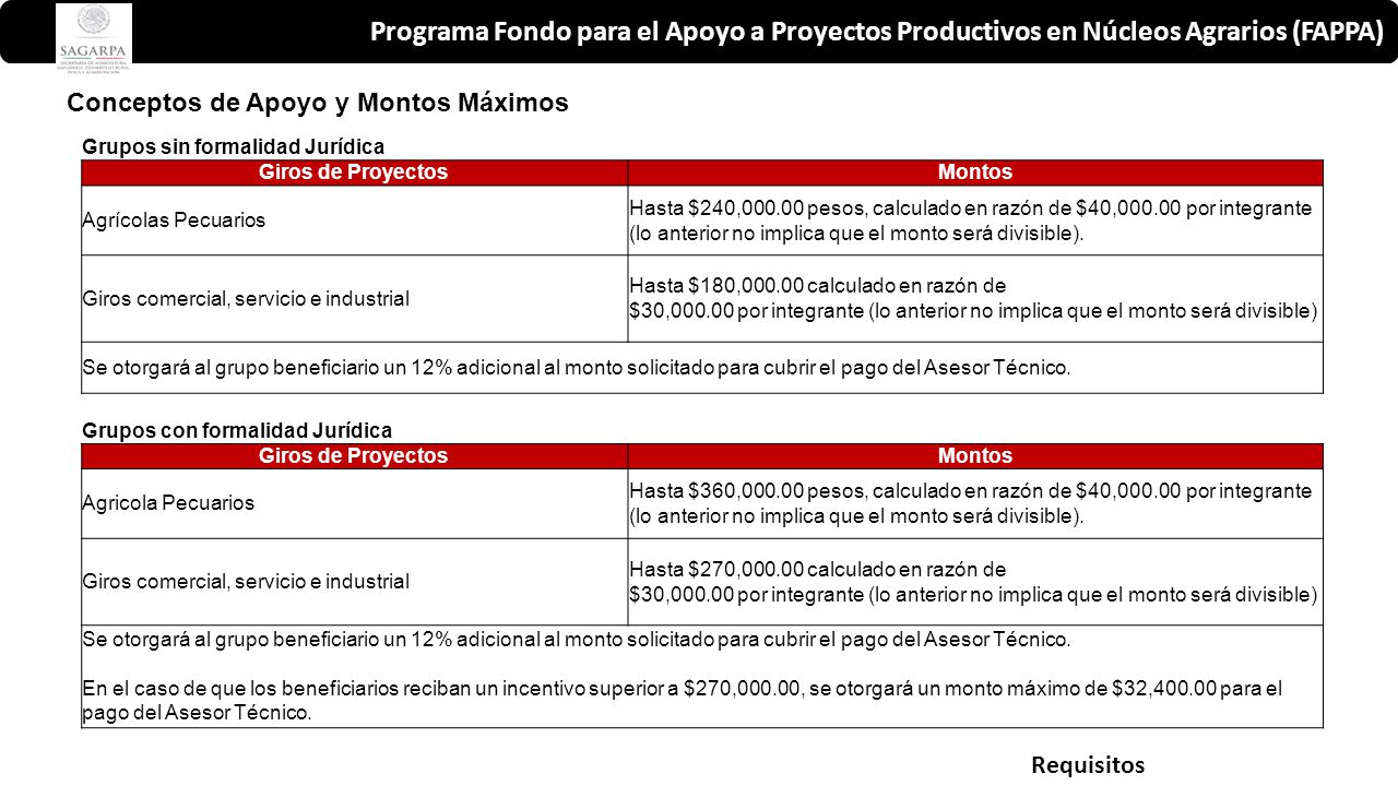 Programa Fondo para el Apoyo a Proyectos Productivos en Núcleos Agrarios (FAPPA)