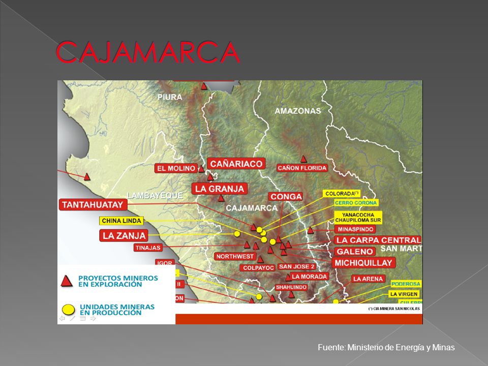 CAJAMARCA Fuente: Ministerio de Energía y Minas