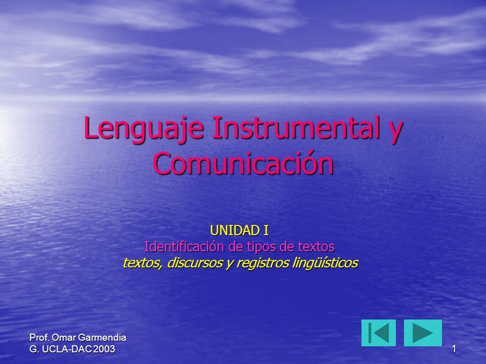 Lenguaje Instrumental y Comunicación
