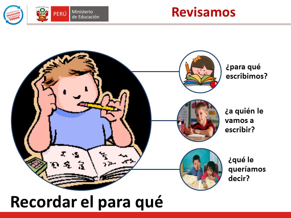 Recordar el para qué Revisamos ¿para qué escribimos