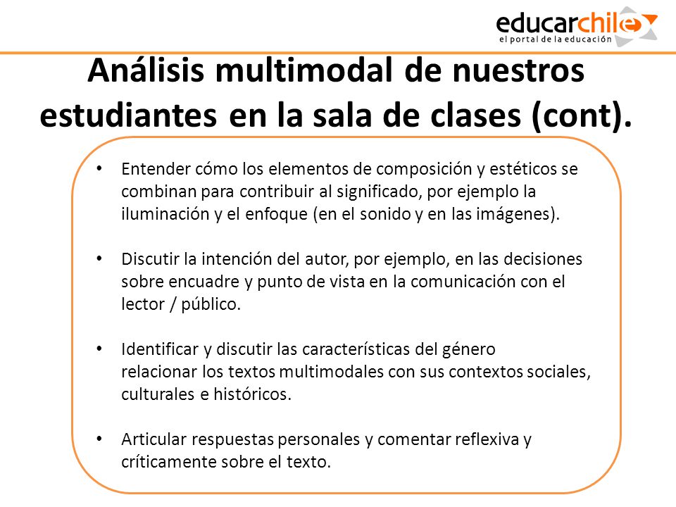 Análisis multimodal de nuestros estudiantes en la sala de clases (cont).