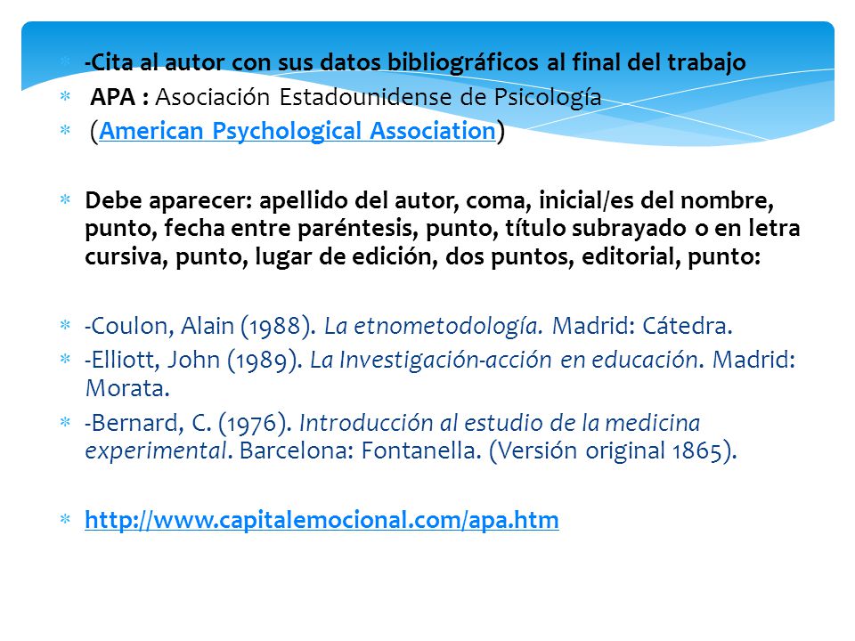 -Cita al autor con sus datos bibliográficos al final del trabajo