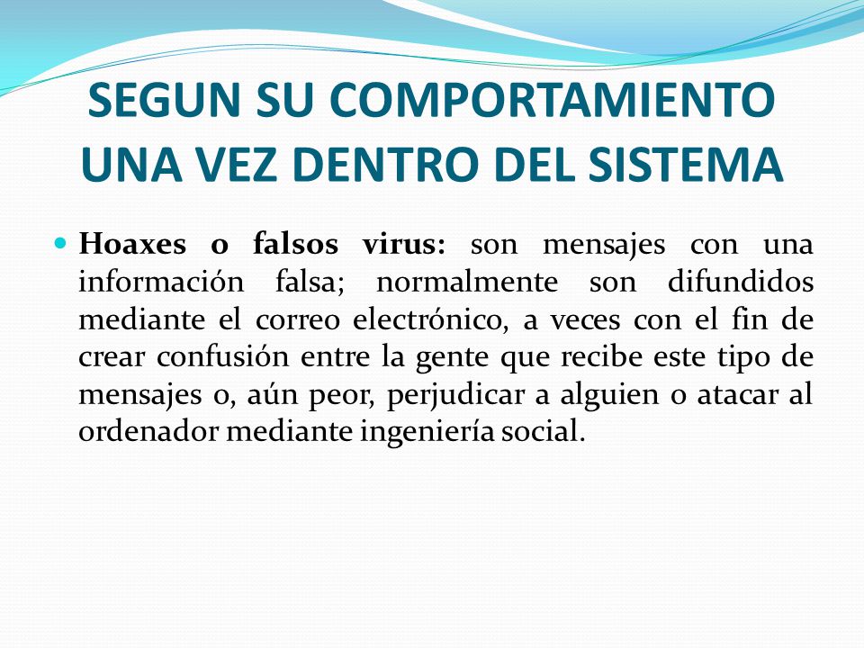 SEGUN SU COMPORTAMIENTO UNA VEZ DENTRO DEL SISTEMA