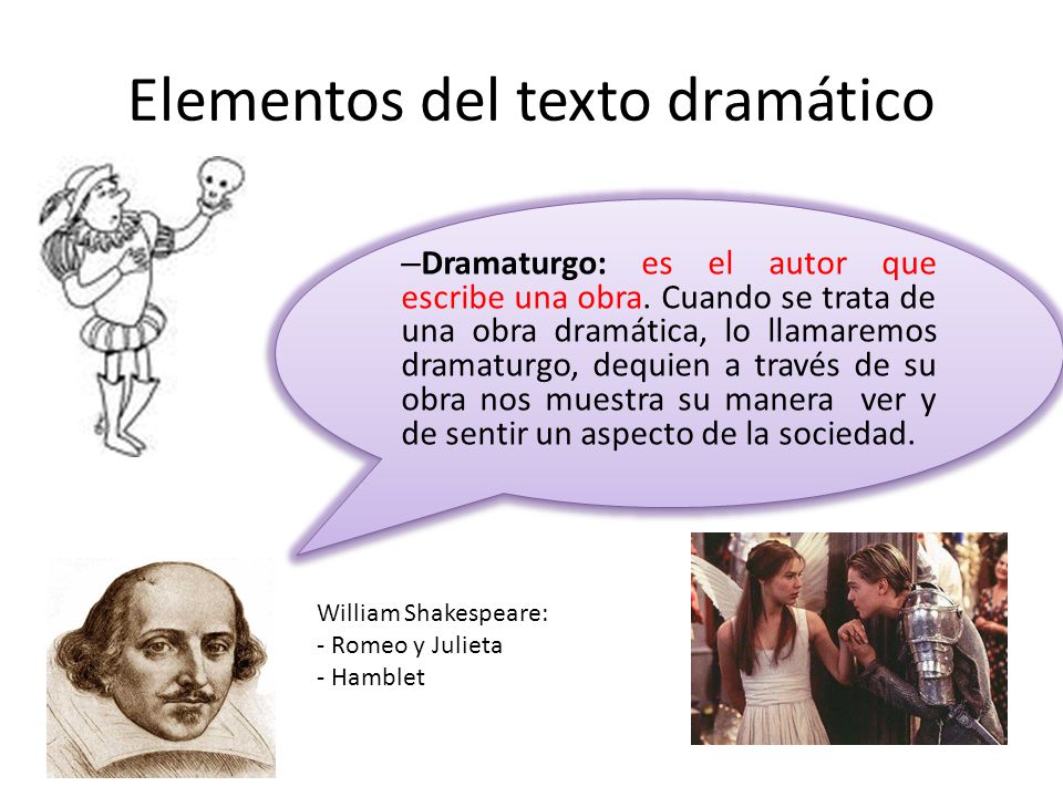Elementos del texto dramático