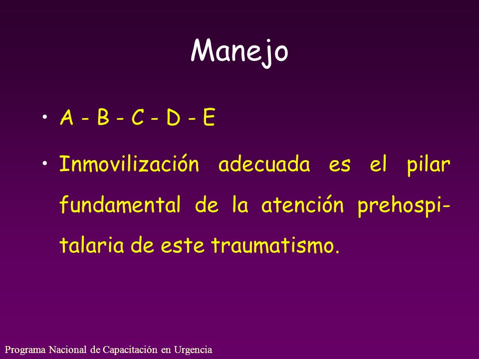 Manejo A - B - C - D - E.