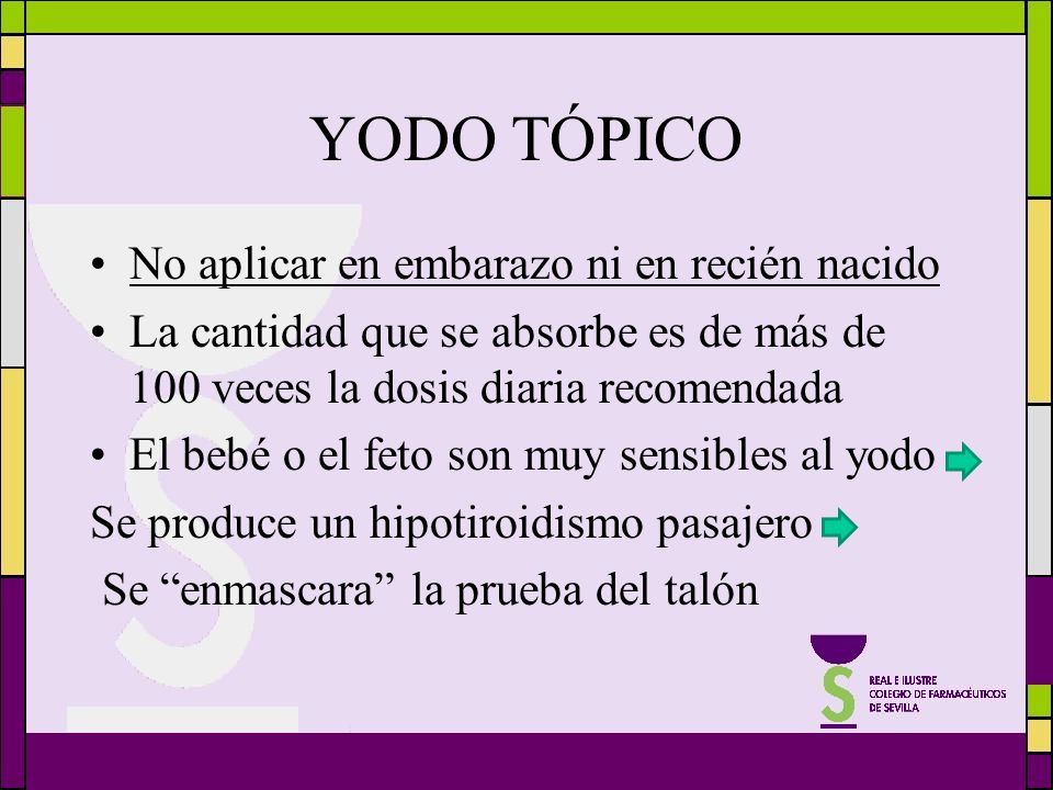YODO TÓPICO No aplicar en embarazo ni en recién nacido