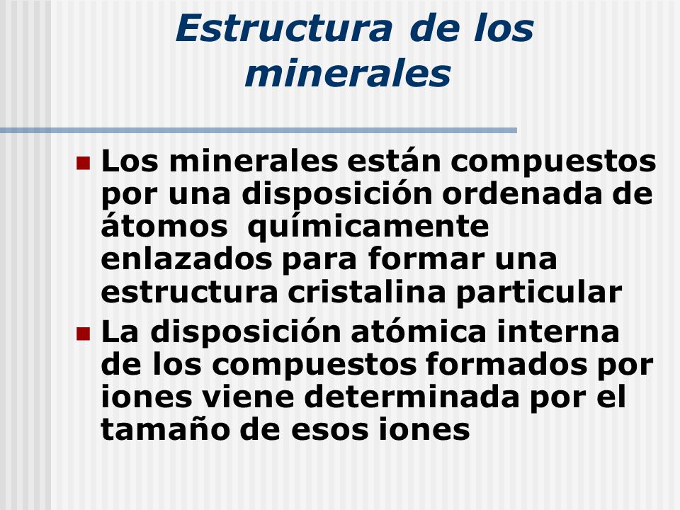 Estructura de los minerales