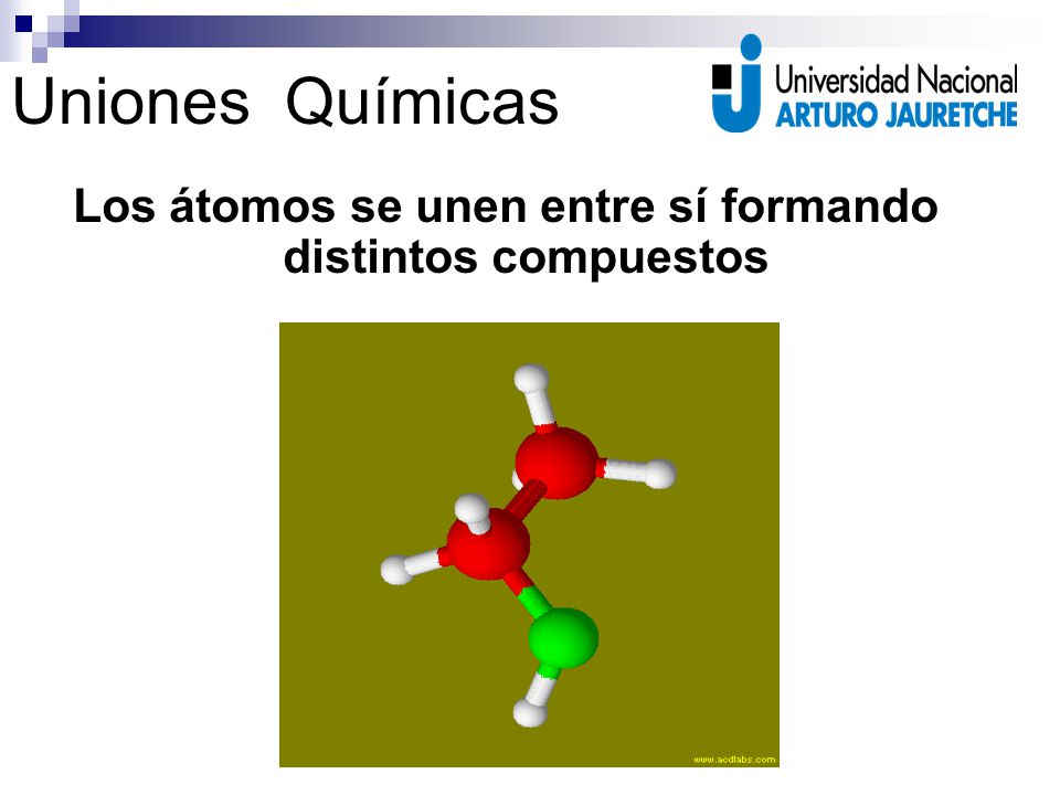 Los átomos se unen entre sí formando distintos compuestos