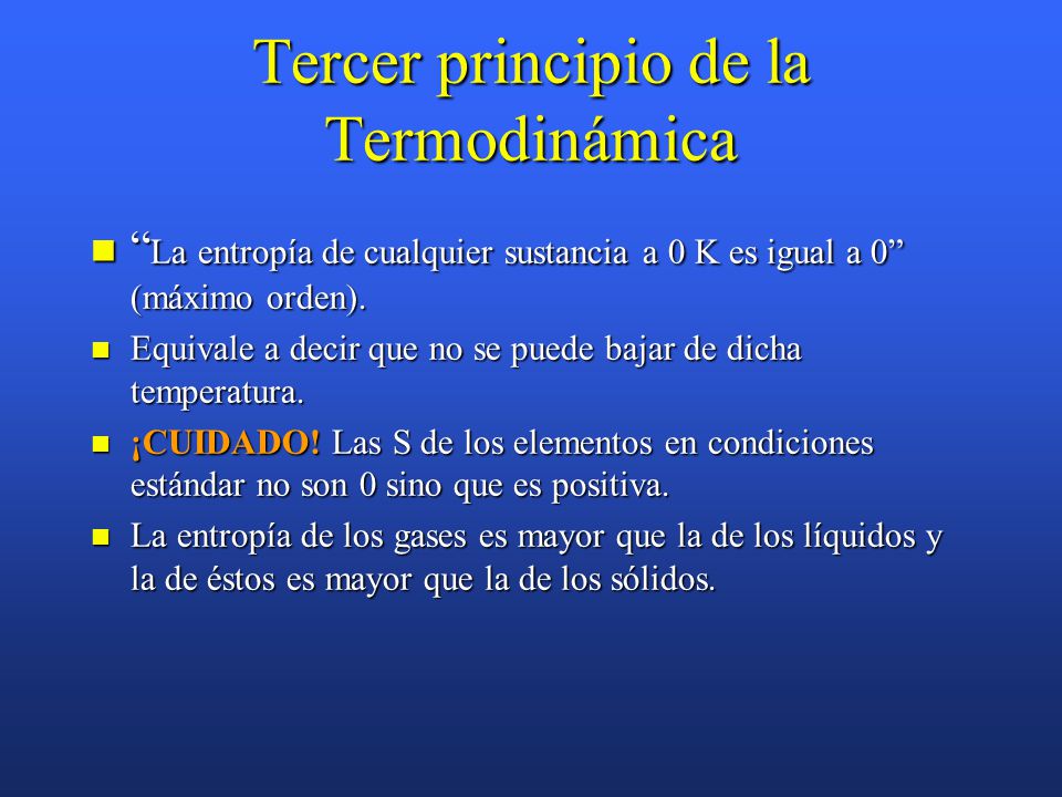 Tercer principio de la Termodinámica