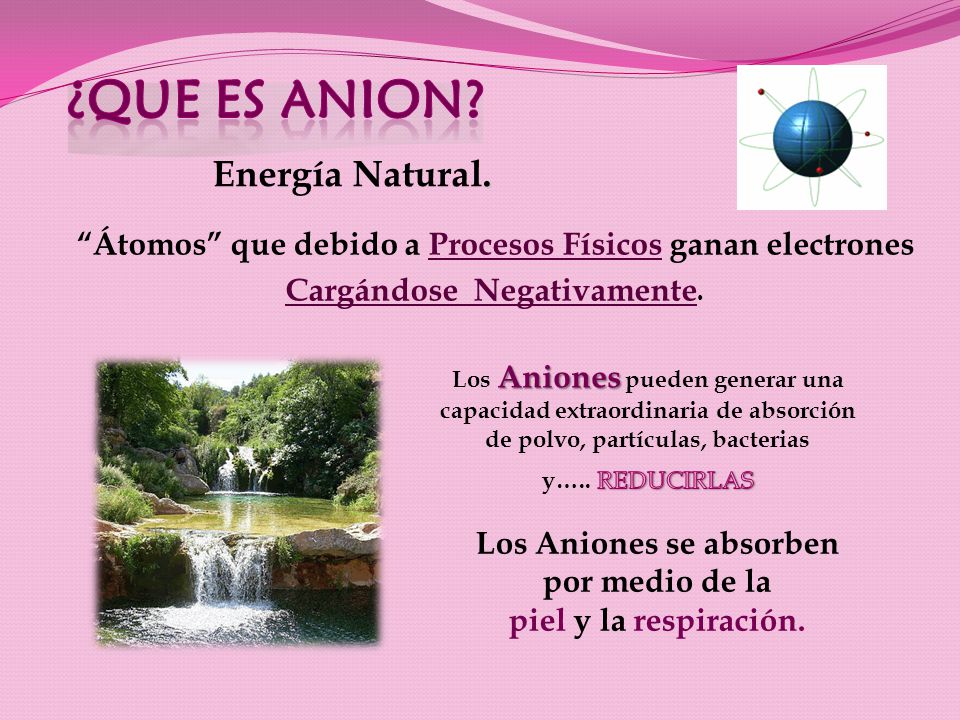 ¿QUE ES ANION Átomos que debido a Procesos Físicos ganan electrones