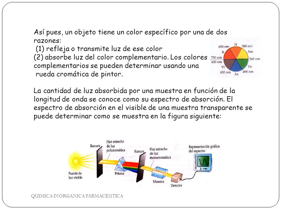 Así pues, un objeto tiene un color específico por una de dos razones: