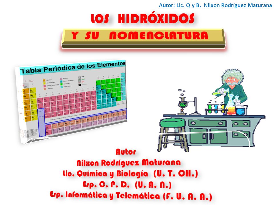 LOS HIDRÓXIDOS Y SU NOMENCLATURA Autor Nilxon Rodríguez Maturana