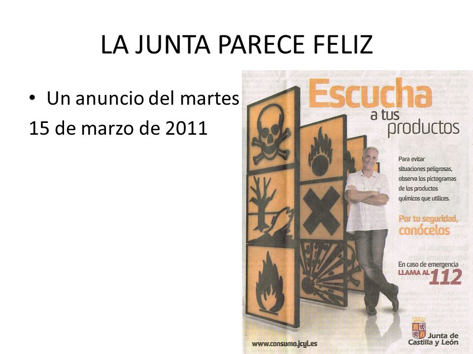 LA JUNTA PARECE FELIZ Un anuncio del martes 15 de marzo de 2011
