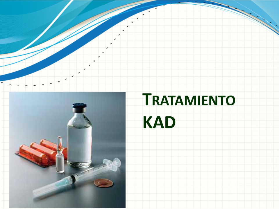 Tratamiento KAD Use un encabezado de sección para cada uno de los temas, de manera que la transición resulte clara para el público.