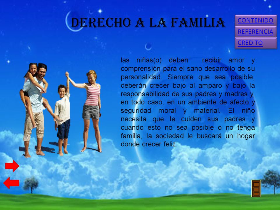DERECHO A LA FAMILIA CONTENIDO REFERENCIA CREDITO