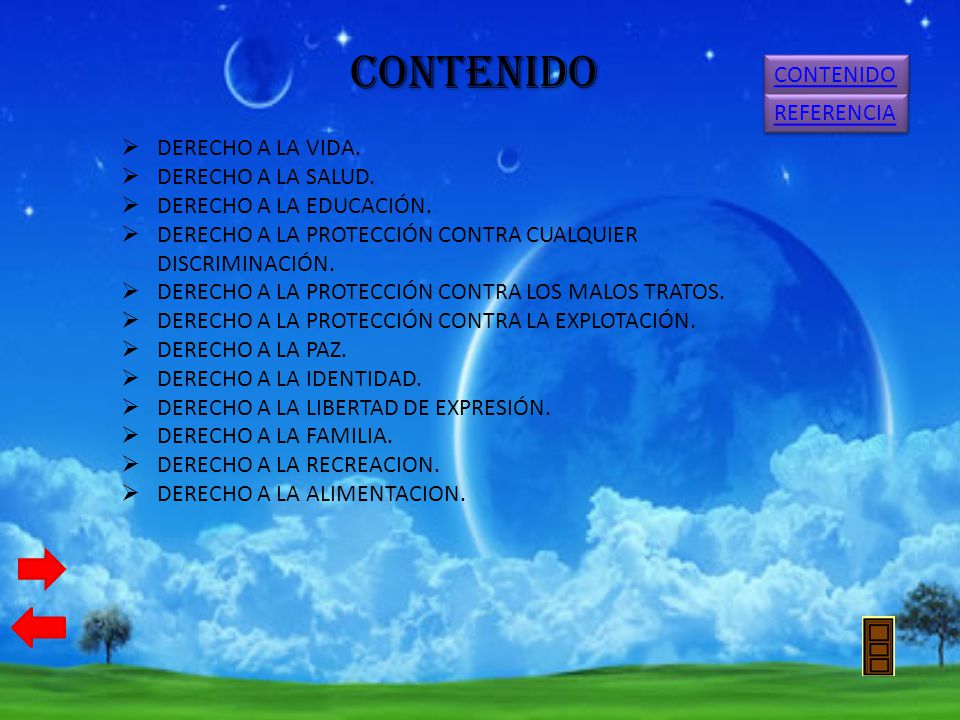 CONTENIDO CONTENIDO REFERENCIA DERECHO A LA VIDA. DERECHO A LA SALUD.