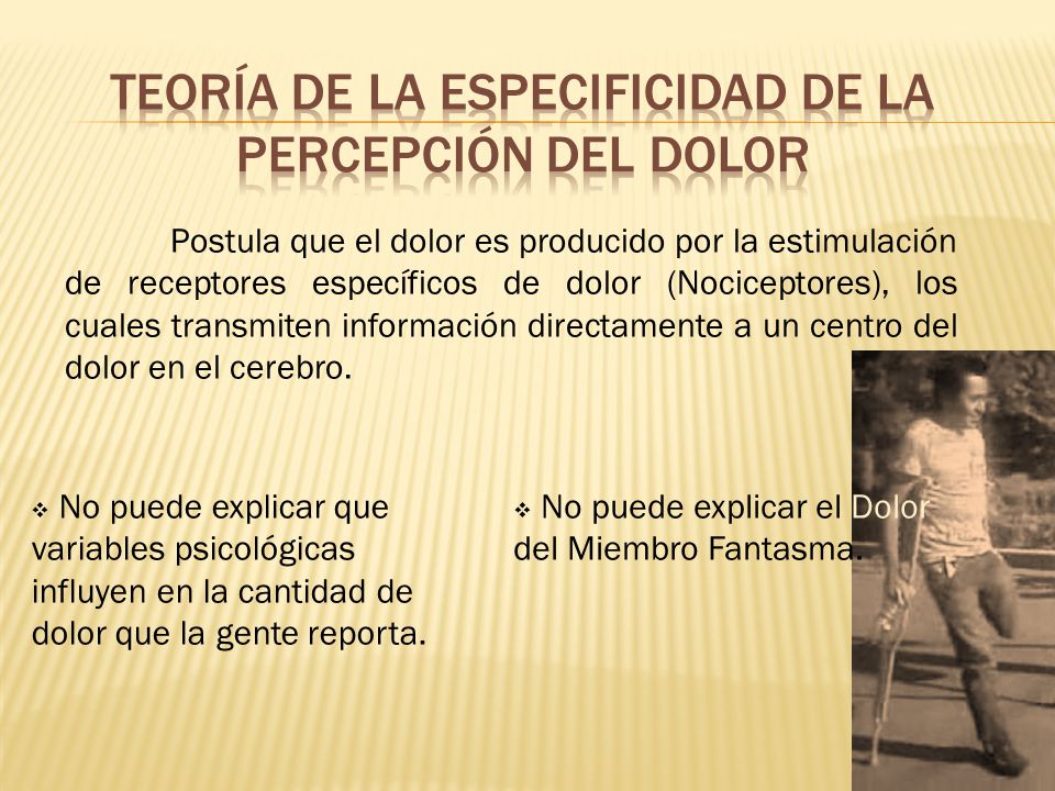 Teoría de la Especificidad de la Percepción del Dolor