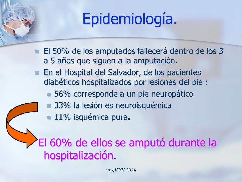 Epidemiología. El 60% de ellos se amputó durante la hospitalización.