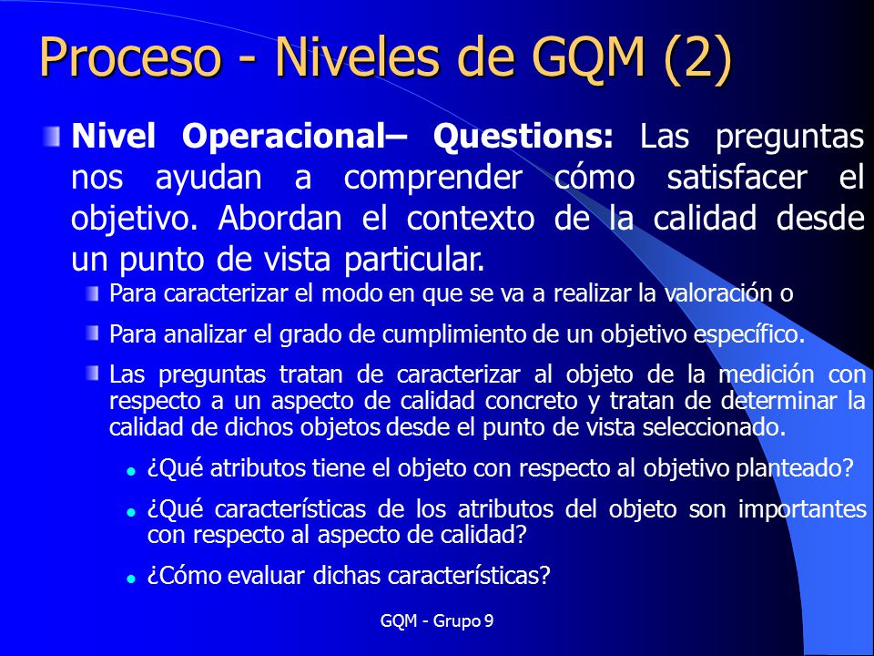 Proceso - Niveles de GQM (2)