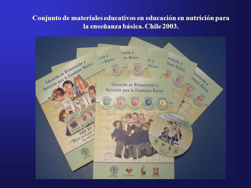 Conjunto de materiales educativos en educación en nutrición para la enseñanza básica. Chile 2003.