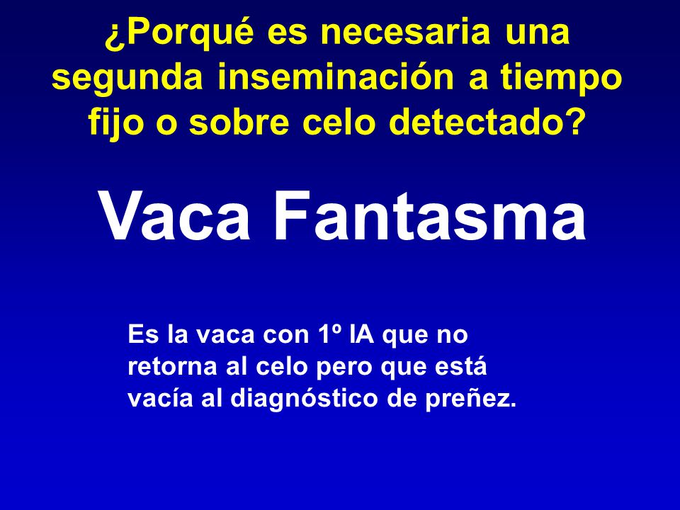 ¿Porqué es necesaria una segunda inseminación a tiempo fijo o sobre celo detectado