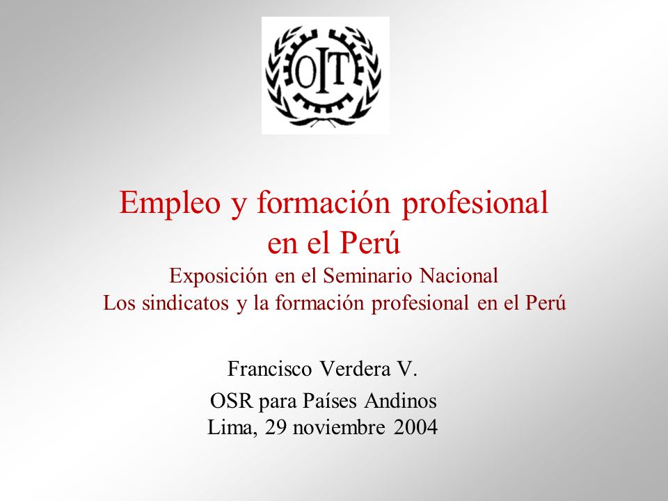 Francisco Verdera V. OSR para Países Andinos Lima, 29 noviembre 2004