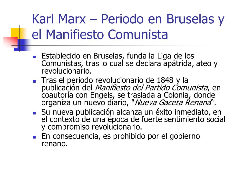 Karl Marx – Periodo en Bruselas y el Manifiesto Comunista