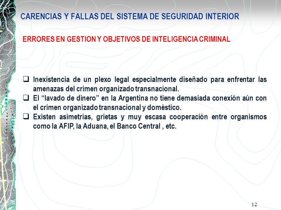 CARENCIAS Y FALLAS DEL SISTEMA DE SEGURIDAD INTERIOR